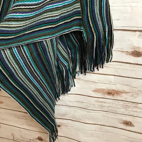 Blue Multi Hankerchief Poncho - Picture 6 of 8